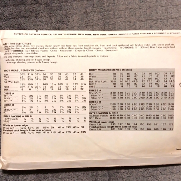 1960s UNCUT Size 18-20-22 Misses' Dresses Butterick Vintage Pattern, Boho Retro - Picture 8 of 8